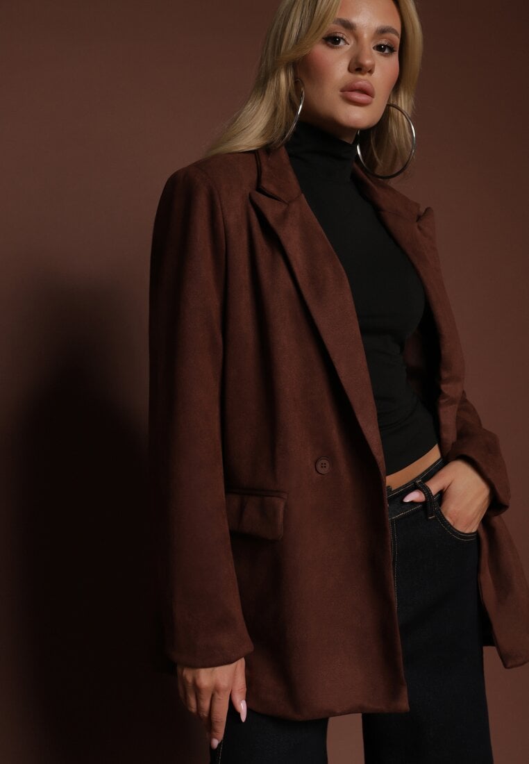 Sacou Maro Croială Boxy cu Umeri Întăriți Rillie