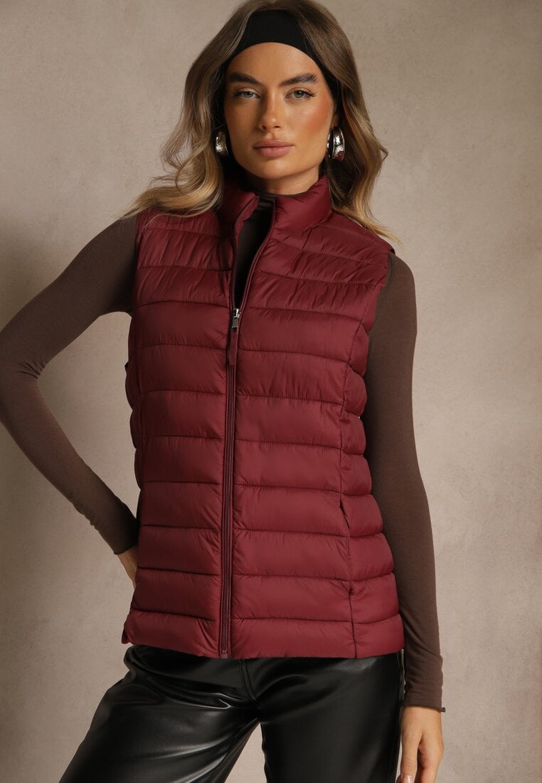 Vestă Bordeaux Decorată Cu Matlasare Soellame