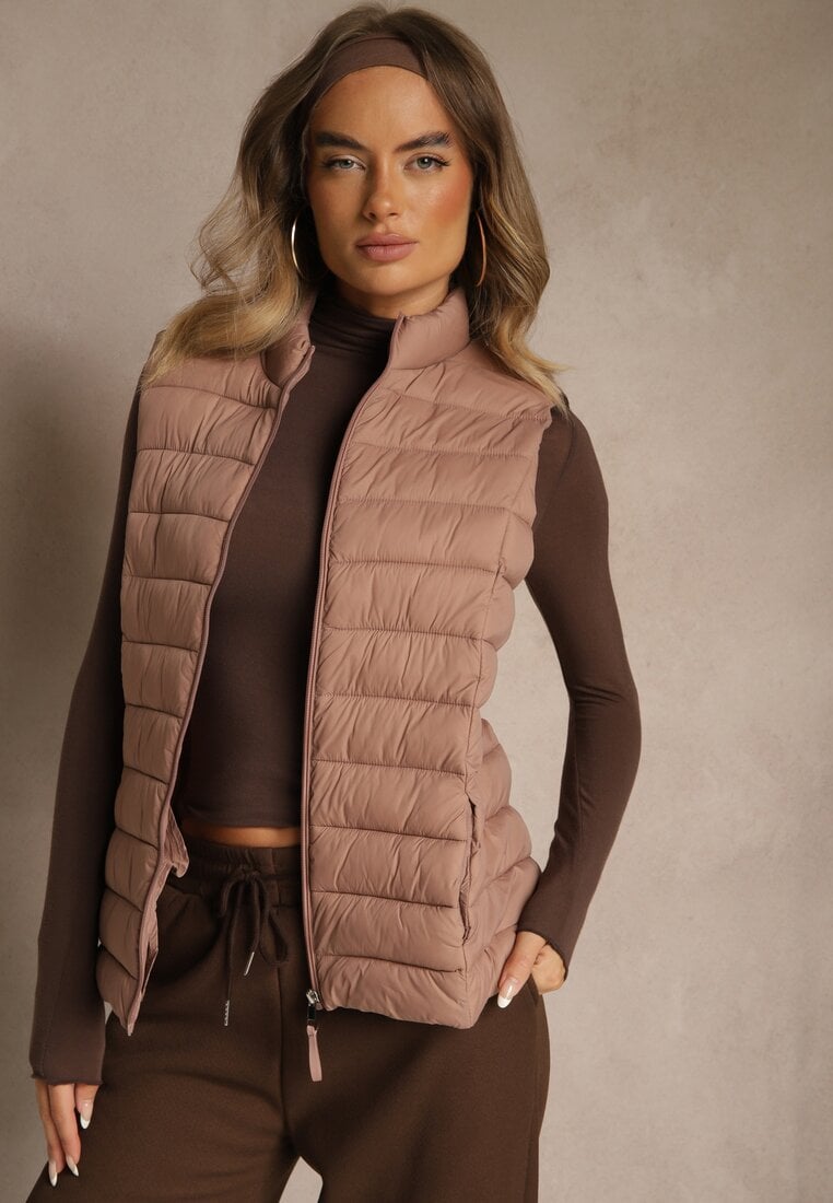 Vestă bej Decorată cu matlasare Soellame