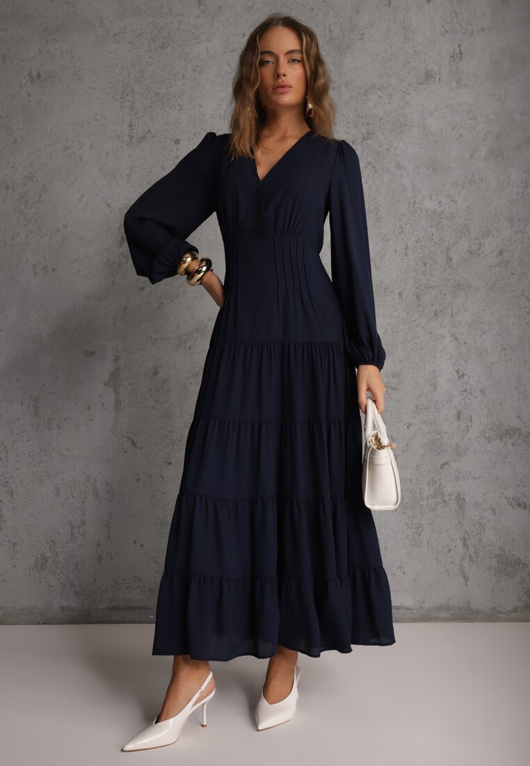 Rochie Petrecută Bleumarin Vices cu Croi Evazat Resvima