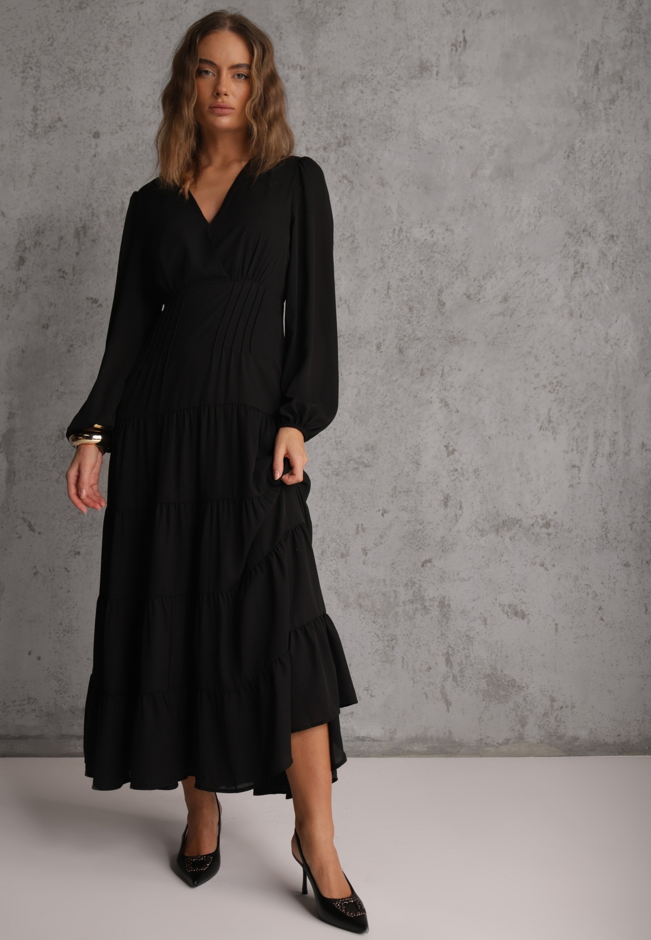 Rochie Neagră Petrecută Vices cu croi evazat Resvima