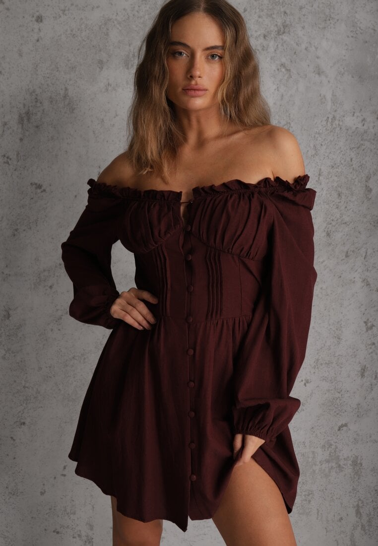 Rochie Maro Gorset spaniolă Vices cu nasturi și mâneci bufante Resena