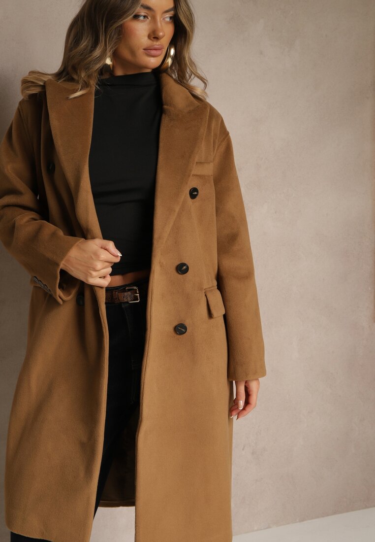 Palton Maro Clasic Dublu rând cu Buzunare Tereti