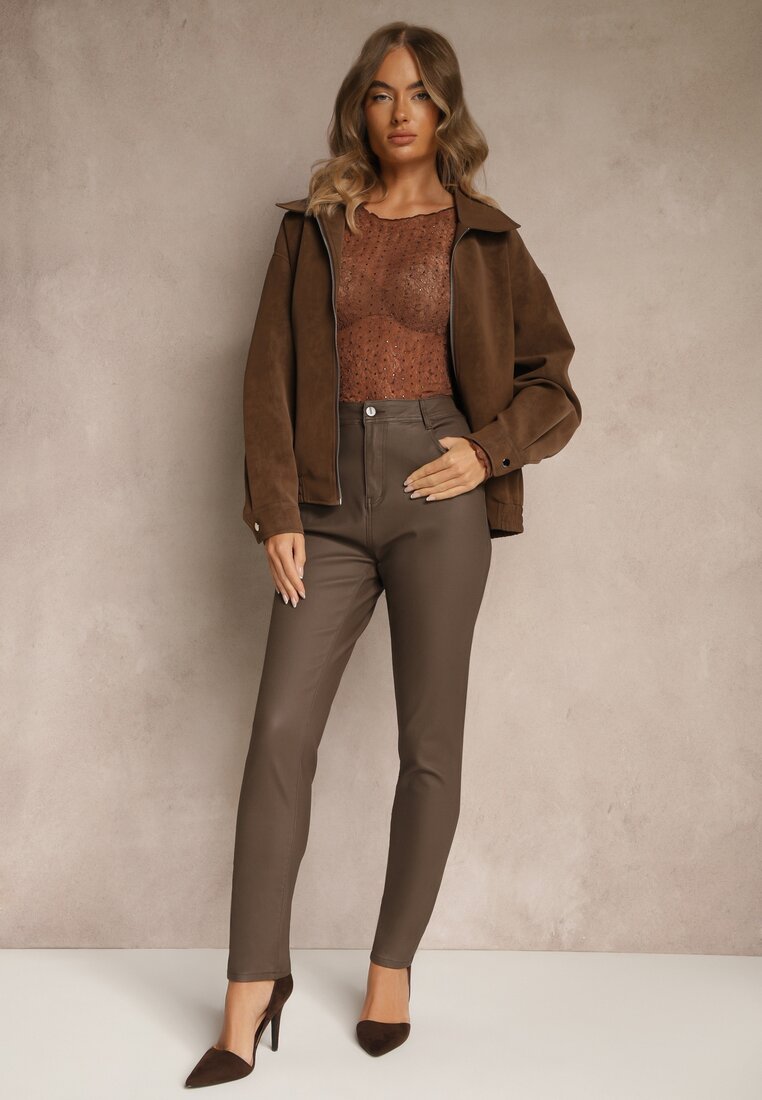 Pantaloni Maro Skinny Zangi