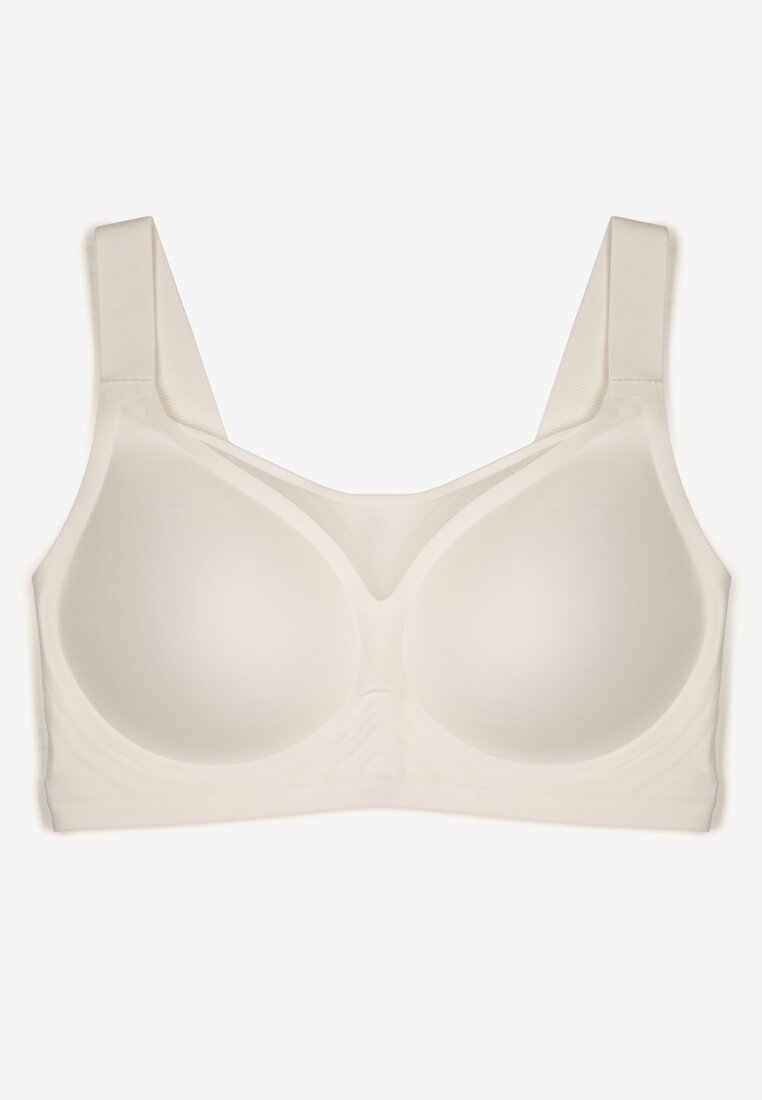 Sutien Alb cu bretele late decorat cu inserție de plasă Salineva