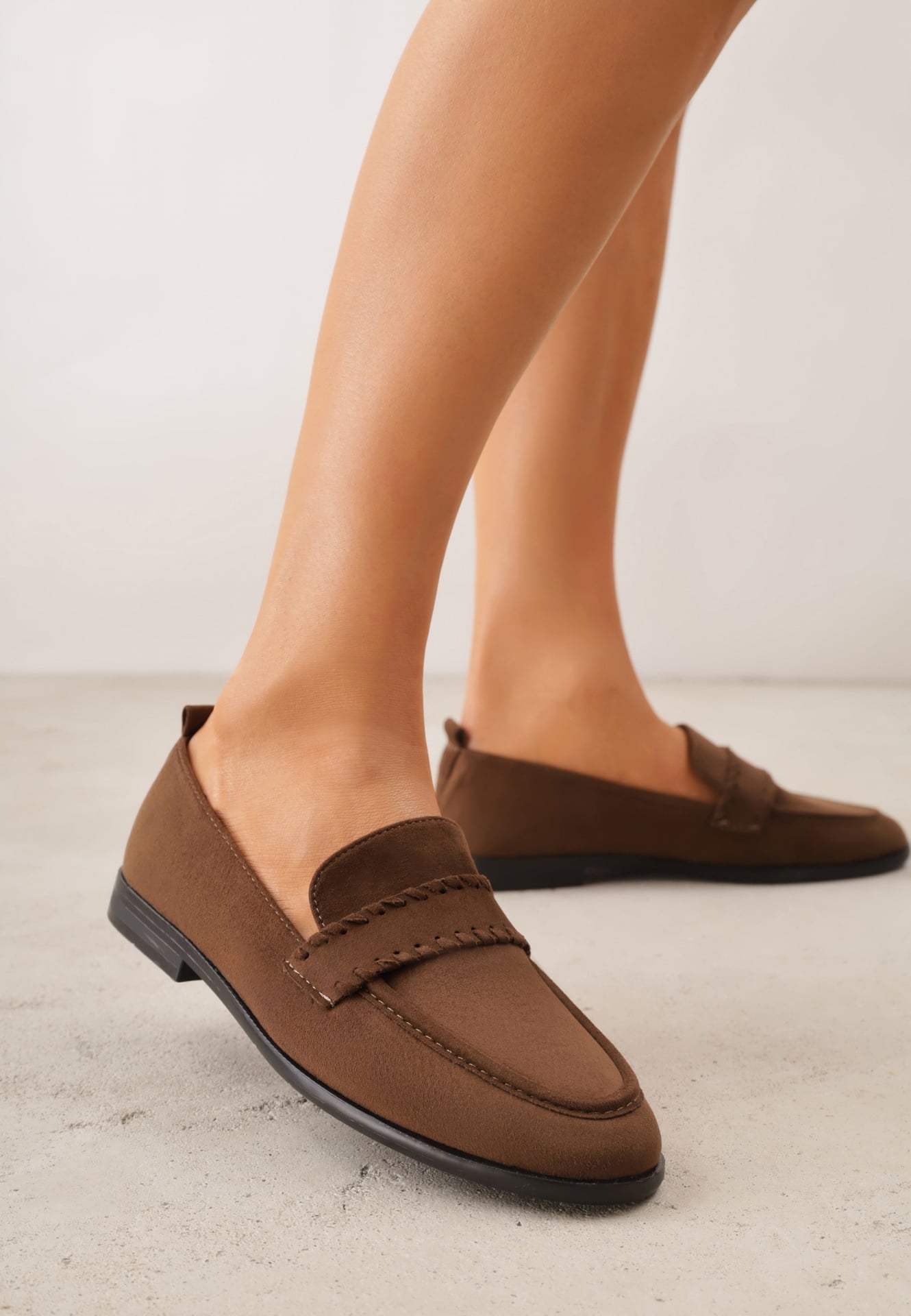 Mocasini Maro deschis Vices cu branț din piele naturală și curea cu cusături Fonarrie