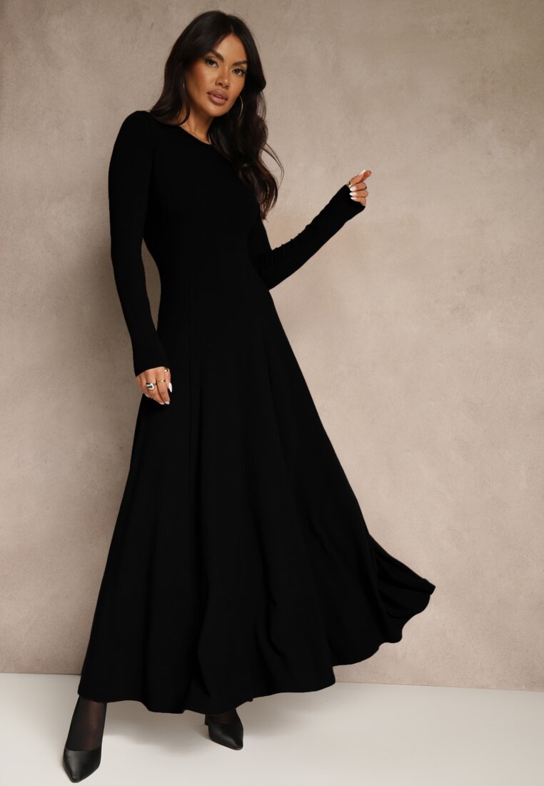 Rochie Cloche Neagră din Bumbac Tusmala