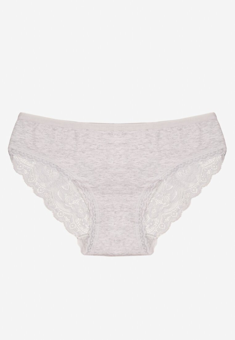 Chiloți Gri deschis cu inserții de dantelă Amiora