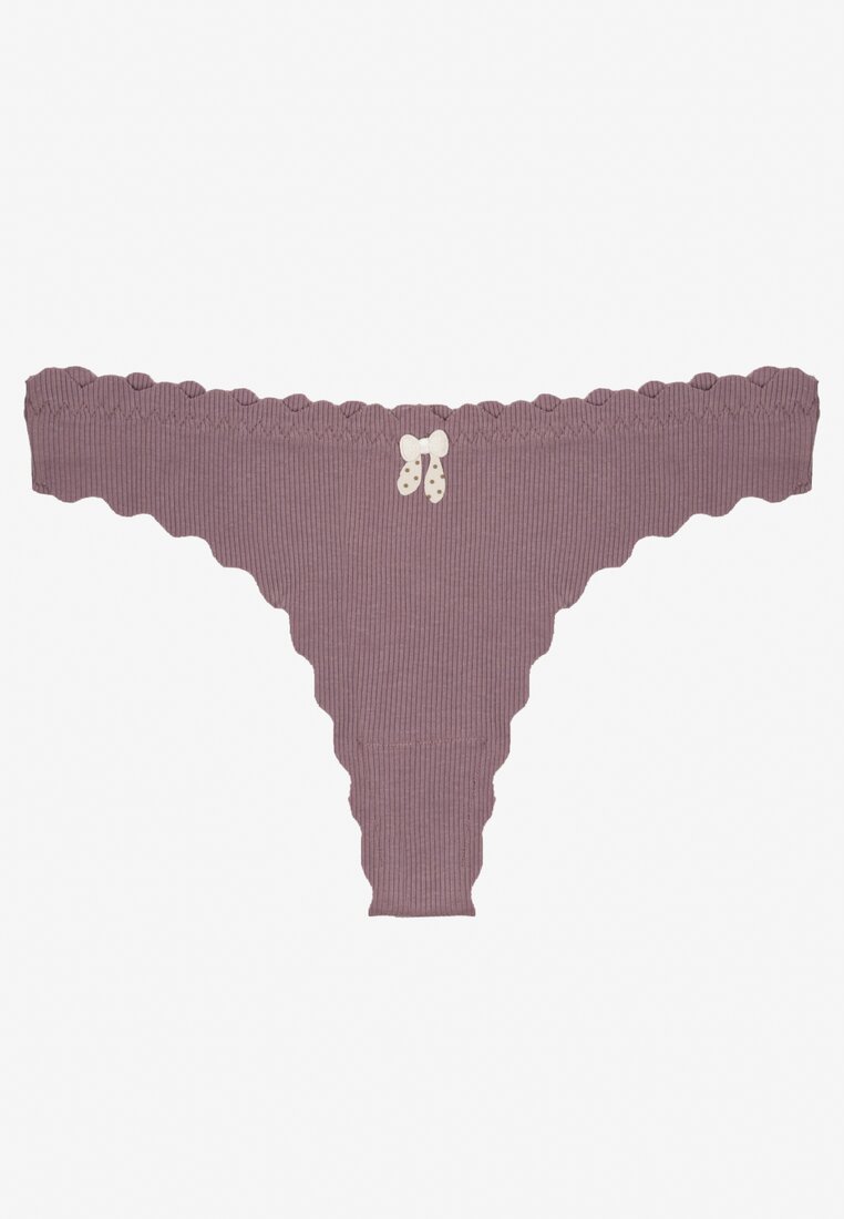 Chiloți tanga Violet Rebrate din bumbac Ilweda