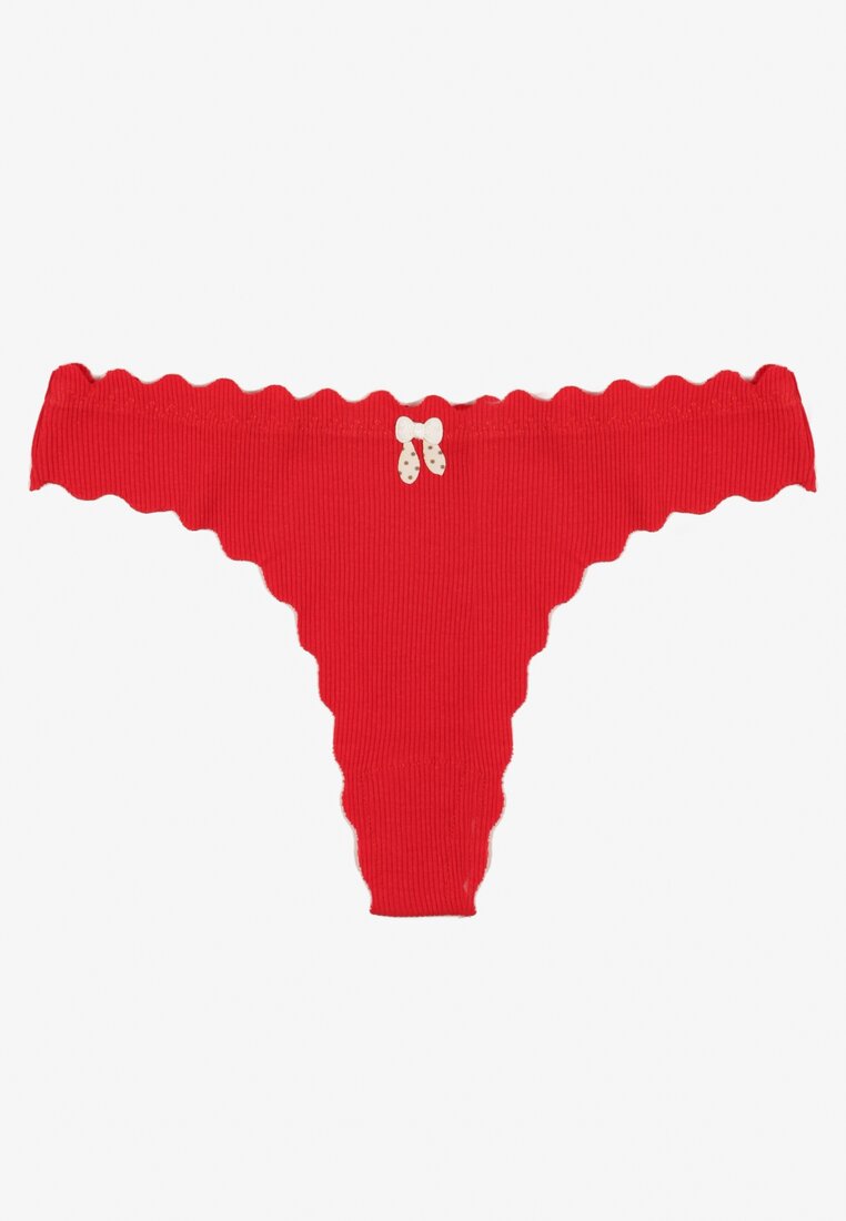 Chiloți Tanga Striați Roșii din Bumbac Ilweda