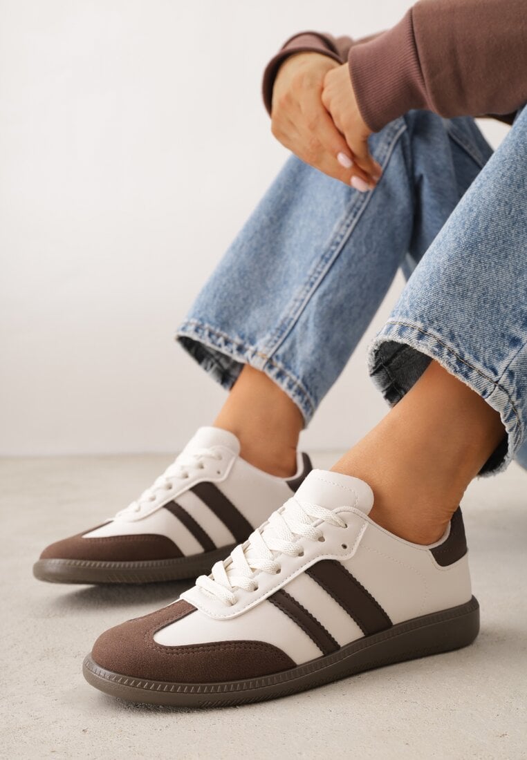 Adidași Casual Bej-Maro pe talpă plată cu curele Jereria