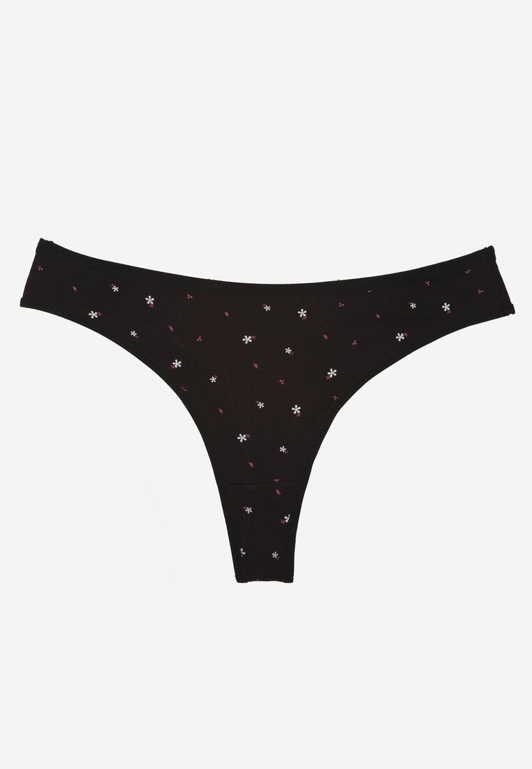 Chiloți Negri Strongi cu Imprimeu Fin din Bumbac Clymeine