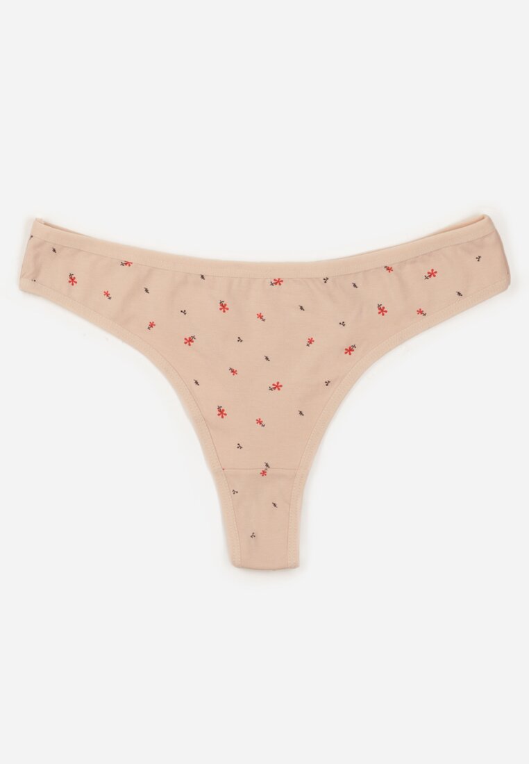 Chiloți Bej Strongi cu Imprimeu Mic din Bumbac Clymeine