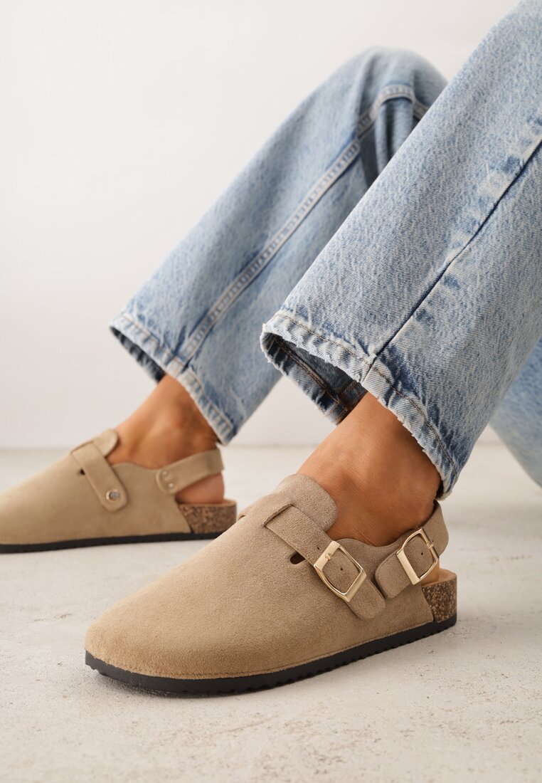 Sandale Bej închis Tip saboți cu Catarame Silvermore