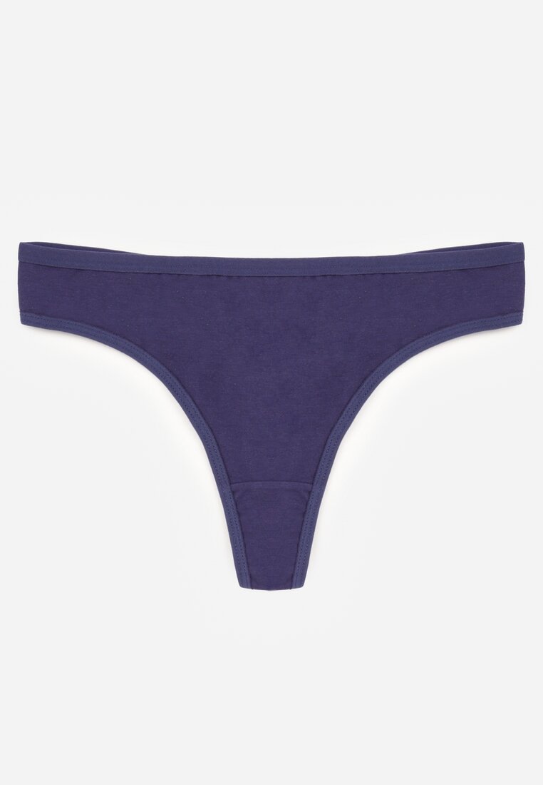 Chiloți string bleumarin netede din bumbac Chrysile