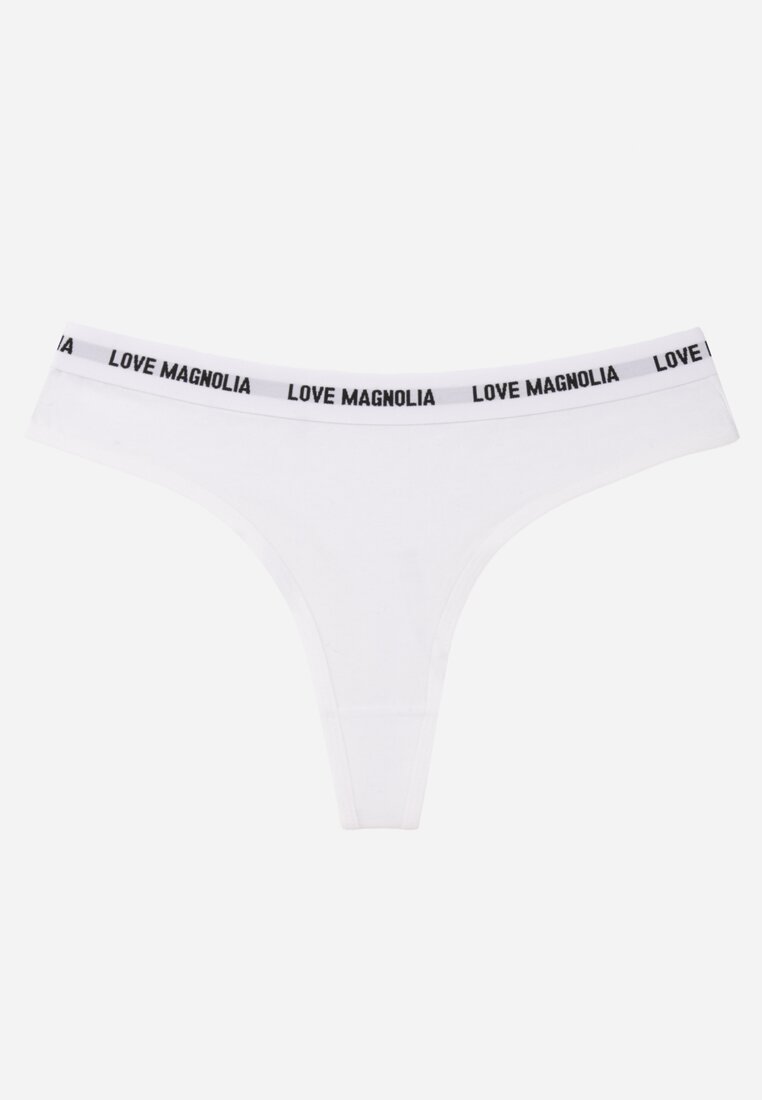 Chiloți string Albi din Bumbac Decorați cu Inscripții Amero