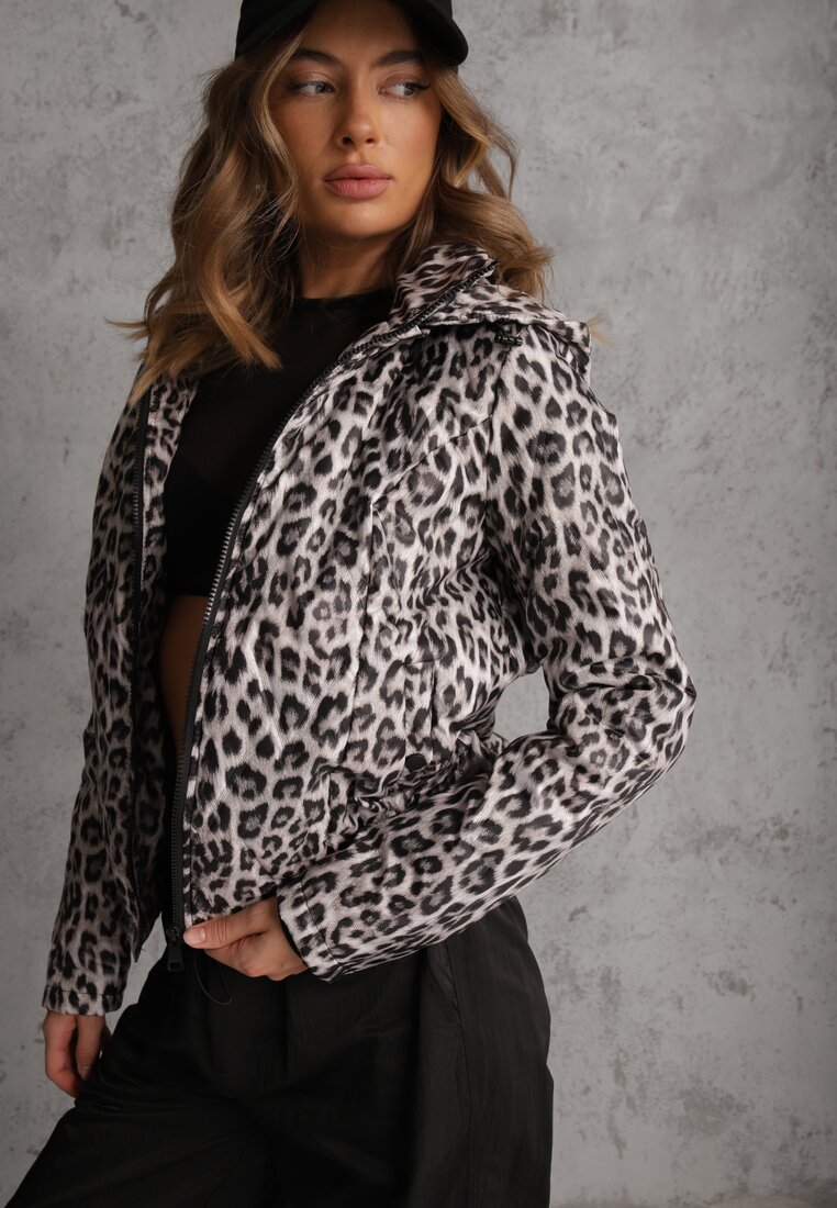 Jachetă Leopard cu Glugă Detașabilă Anastaera