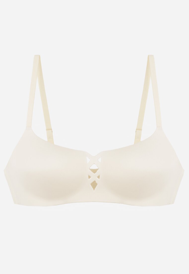 Sutien Bej deschis cu un finisaj neted cu imitație de legătură Azisene