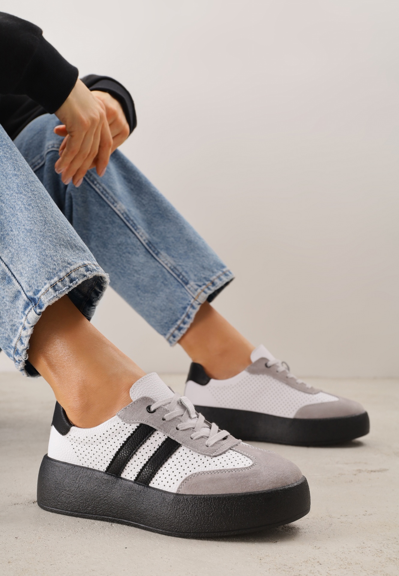 Sneakers Urevla Alb cu gri