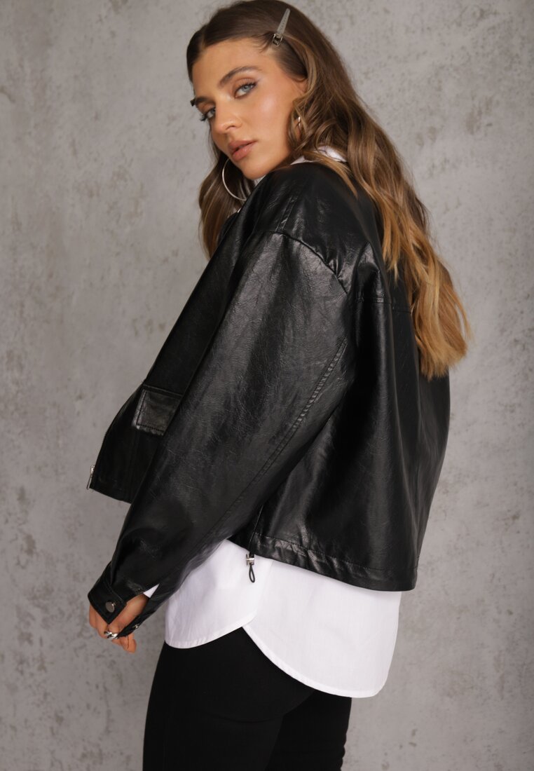 Geacă Ramones Bomber Neagră cu buzunare cu clape Nealira