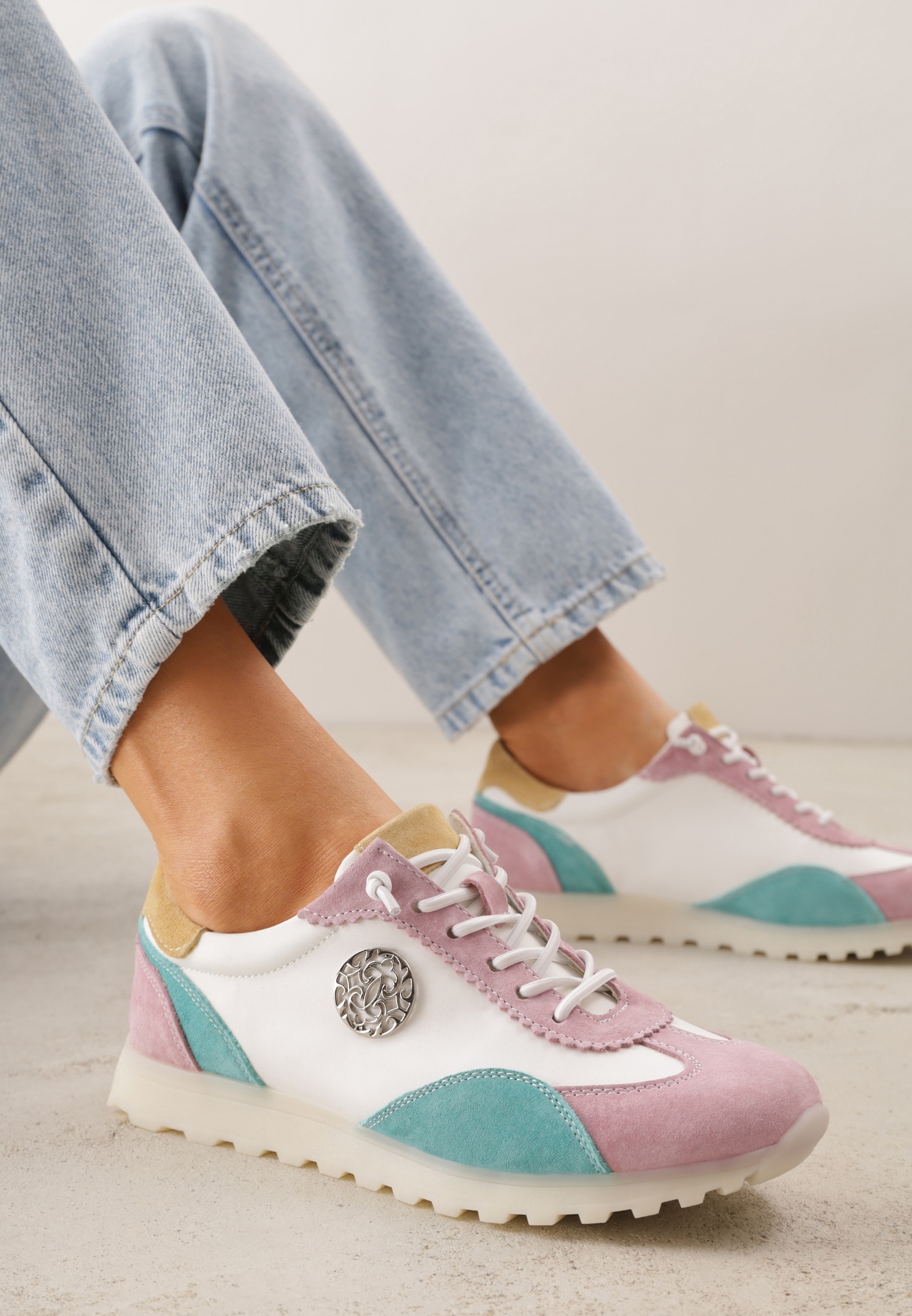 Sneakers Tidina Alb cu mov