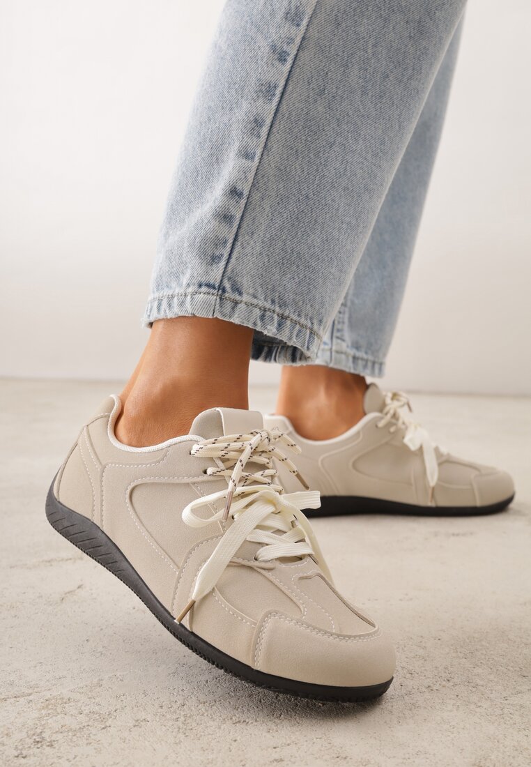 Adidași Bej cu șiret dublu și inserții geometrice Adrearah