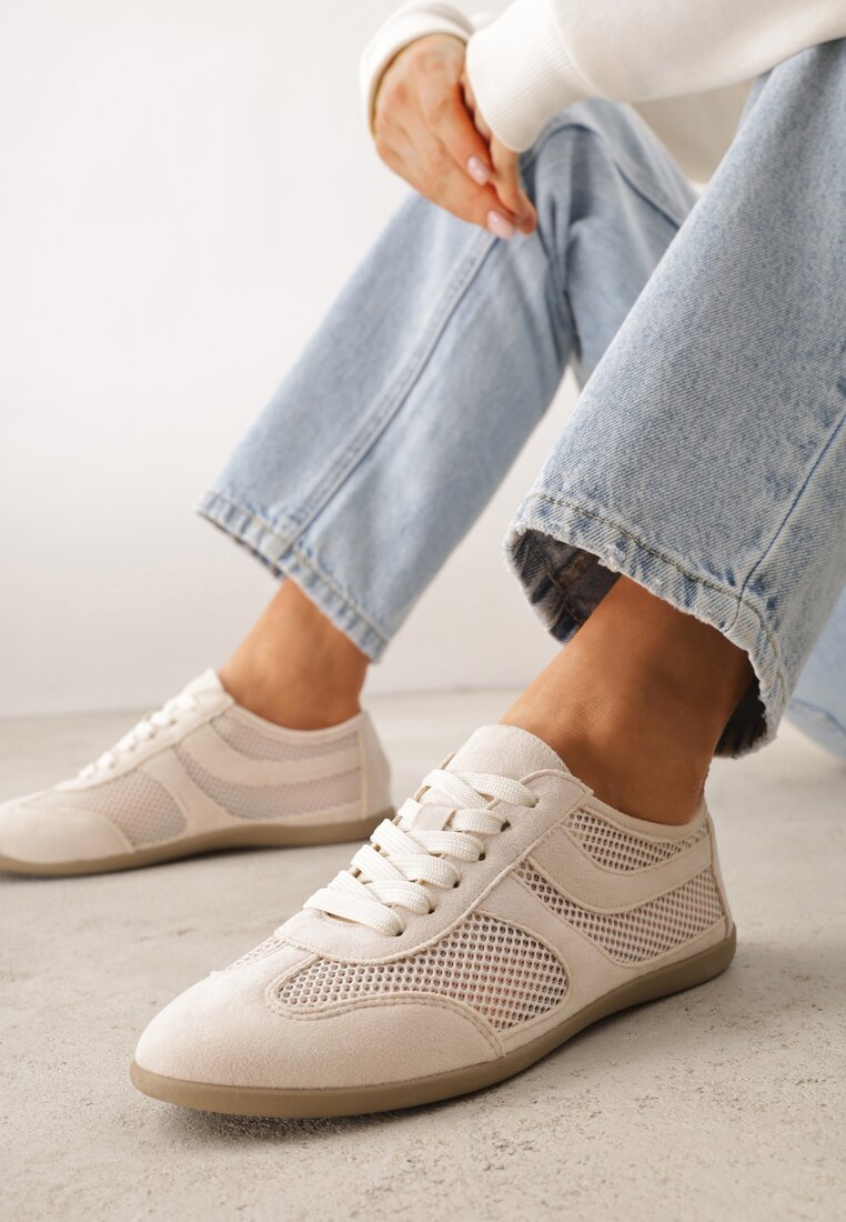 Adidași bej din plasă stil tenis Adranella