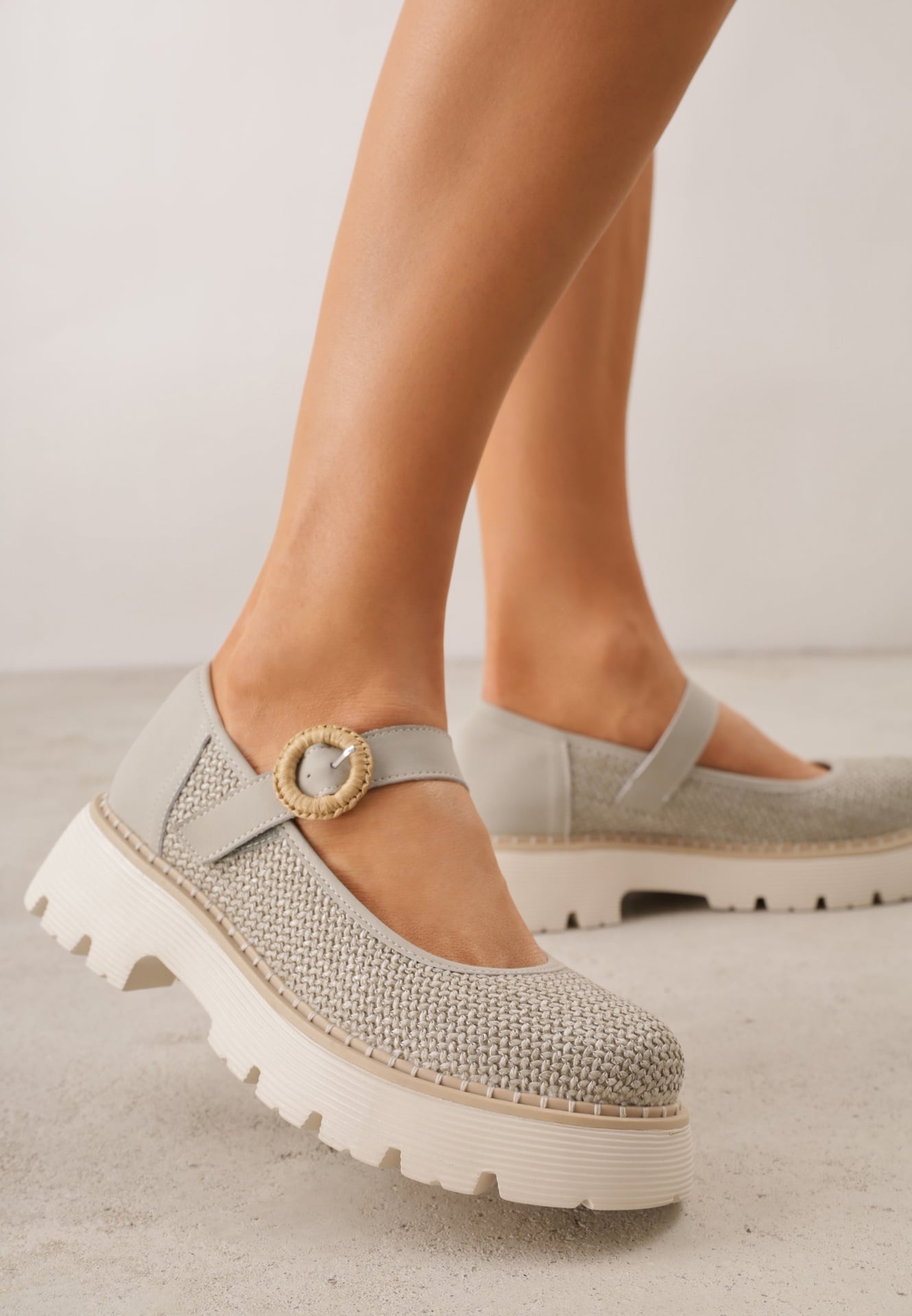 Pantofi verzi din piele Mary Jane stil Chunky cu împletituri Morxina