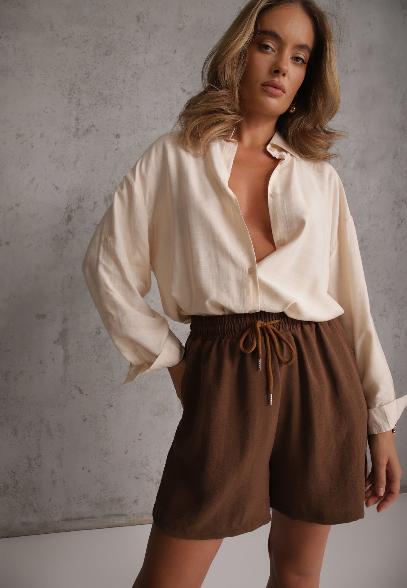 Scurt Casual High Waist pentru Vară bogate în viscoză Ismina Maro