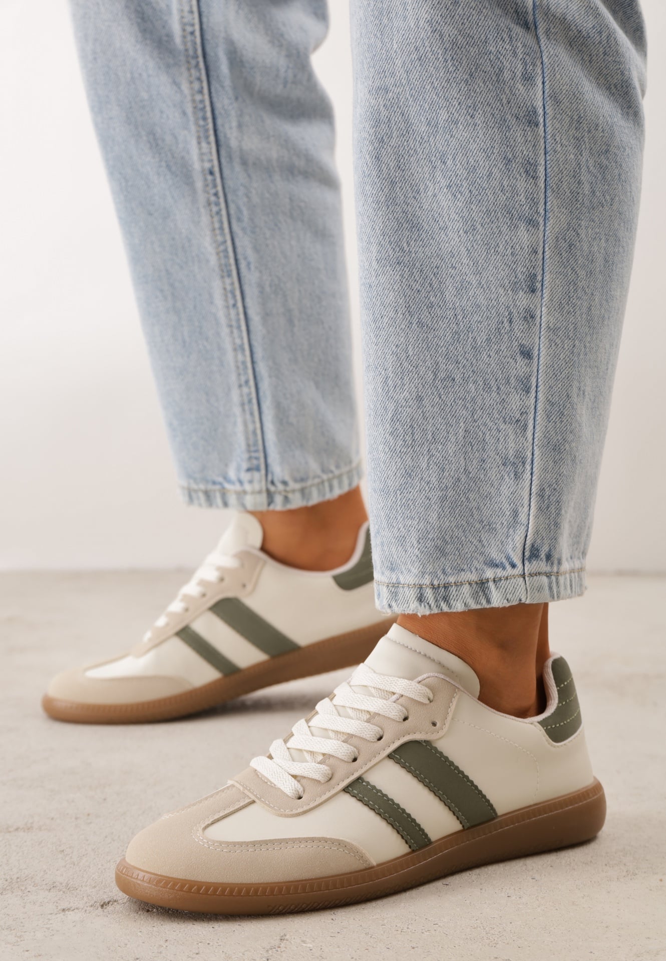 Sneakers Bej cu verde