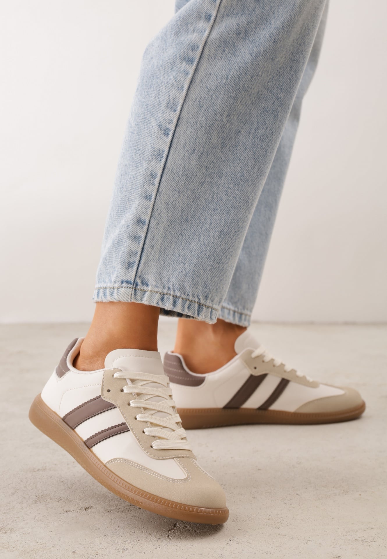 Sneakers Bej cu maro