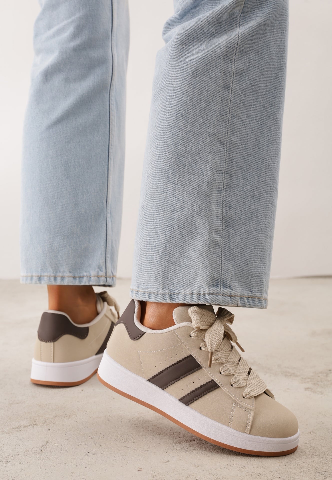 Sneakers Bej cu maro