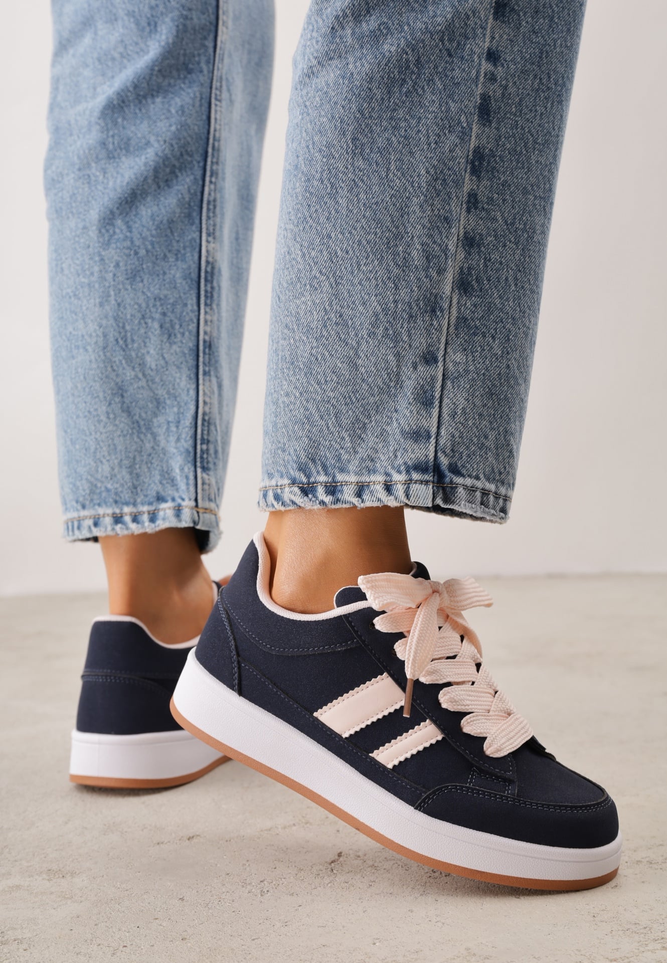 Sneakers Basic cu dungi laterale Adila Bleumarin
