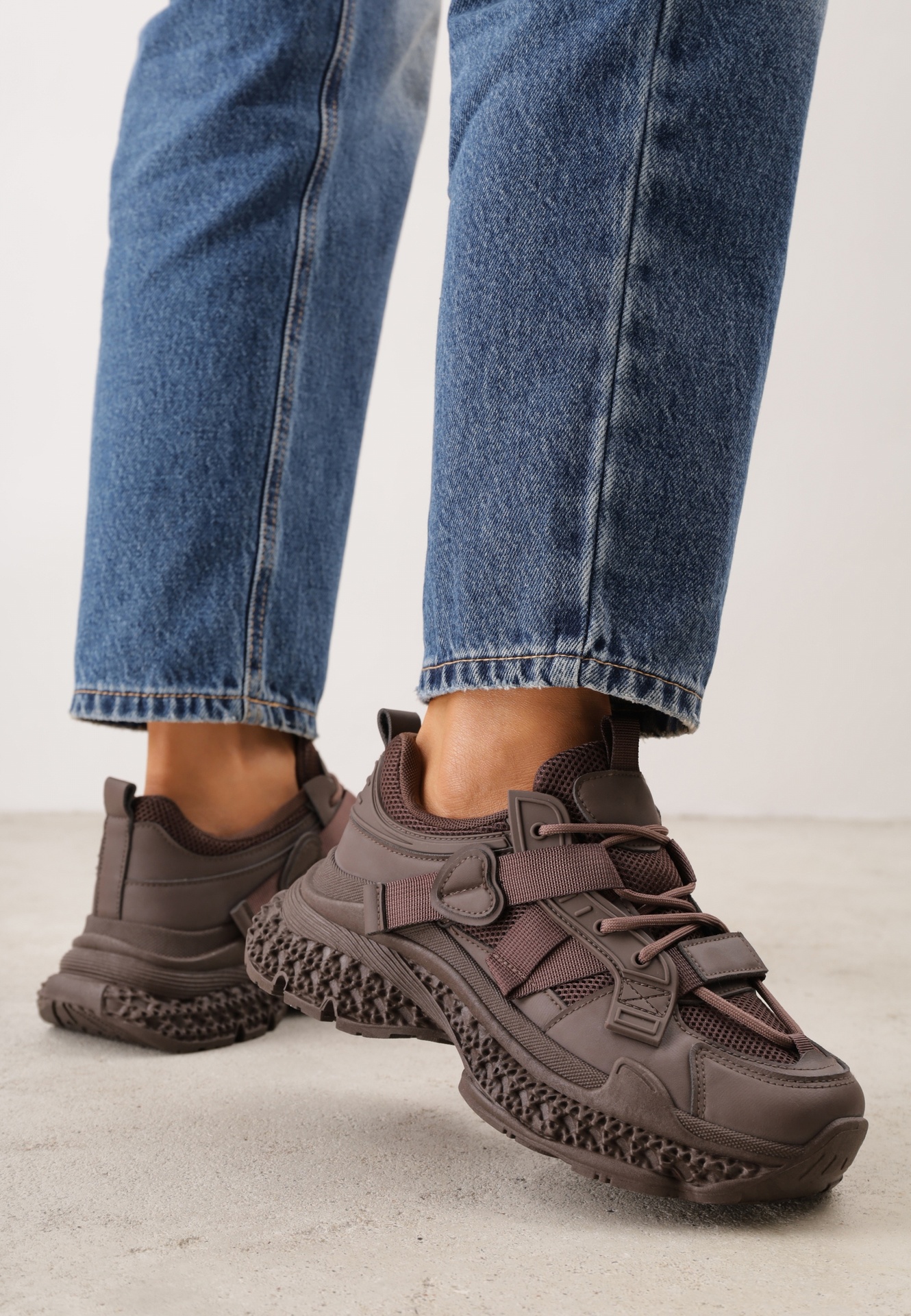 Sneakers chunky pe platformă texturată, cu emblemă în formă de inimă Chylera Maro