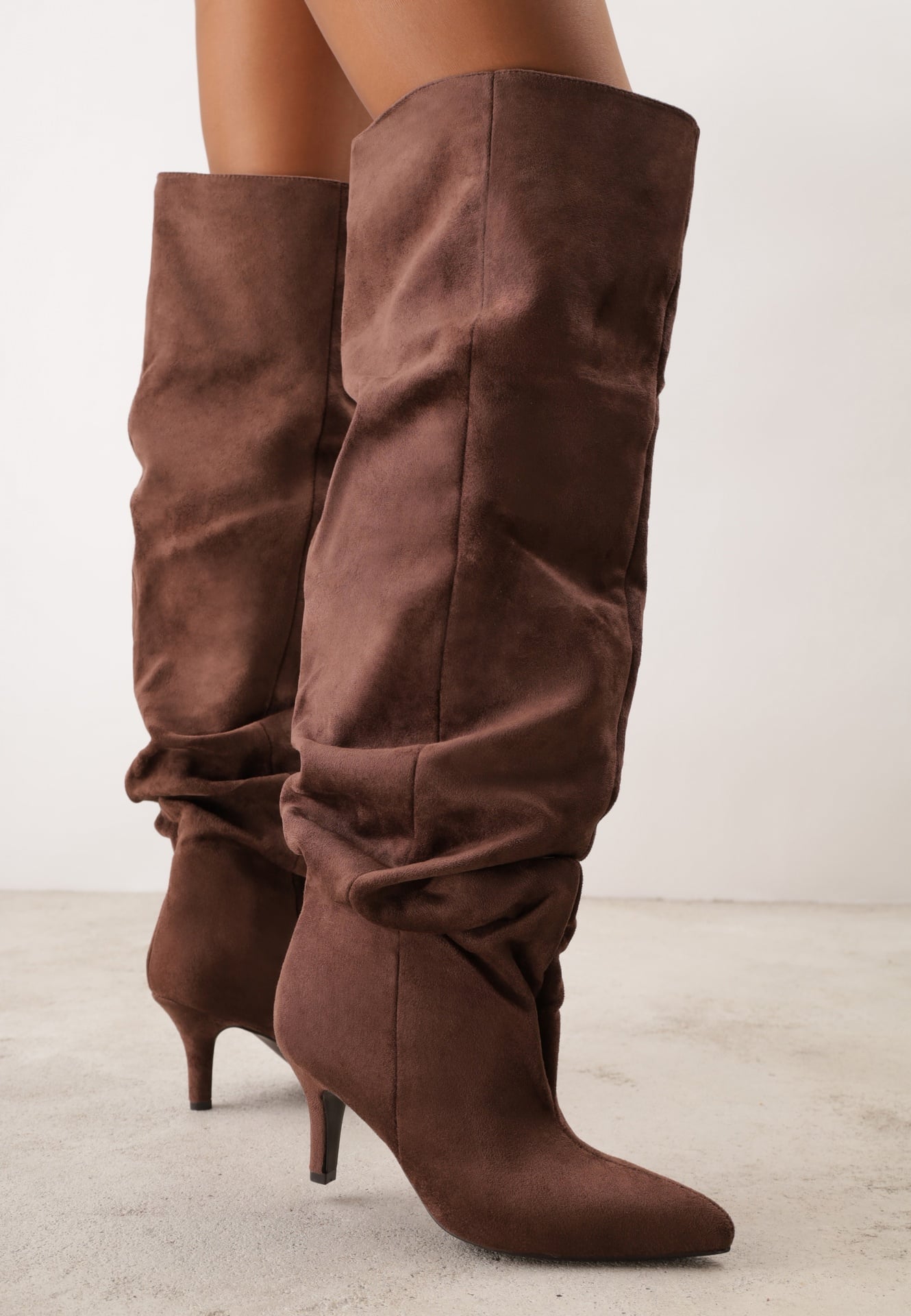 Cizme Slouchy pe toc stiletto Acisa Maro