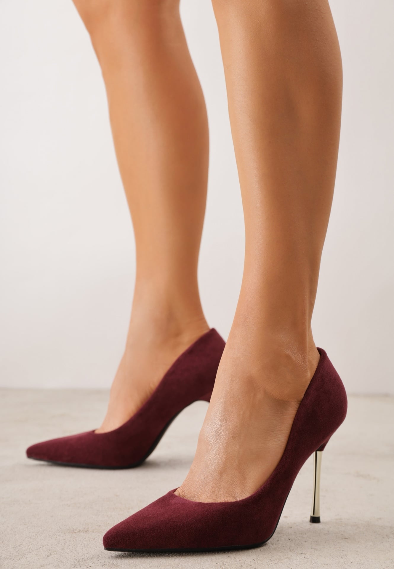 Pantofi stiletto cu toc oglindă Spara Bordo