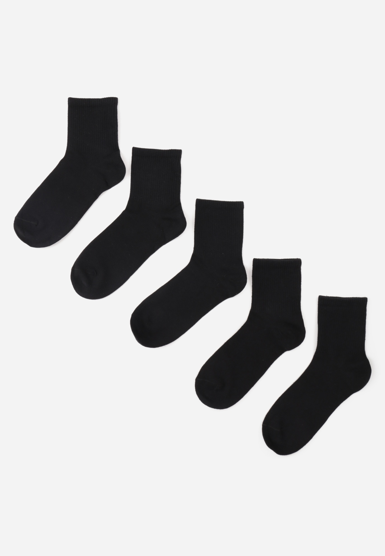 Șosete din bumbac peste gleznă, 5-pack Pienea Negre
