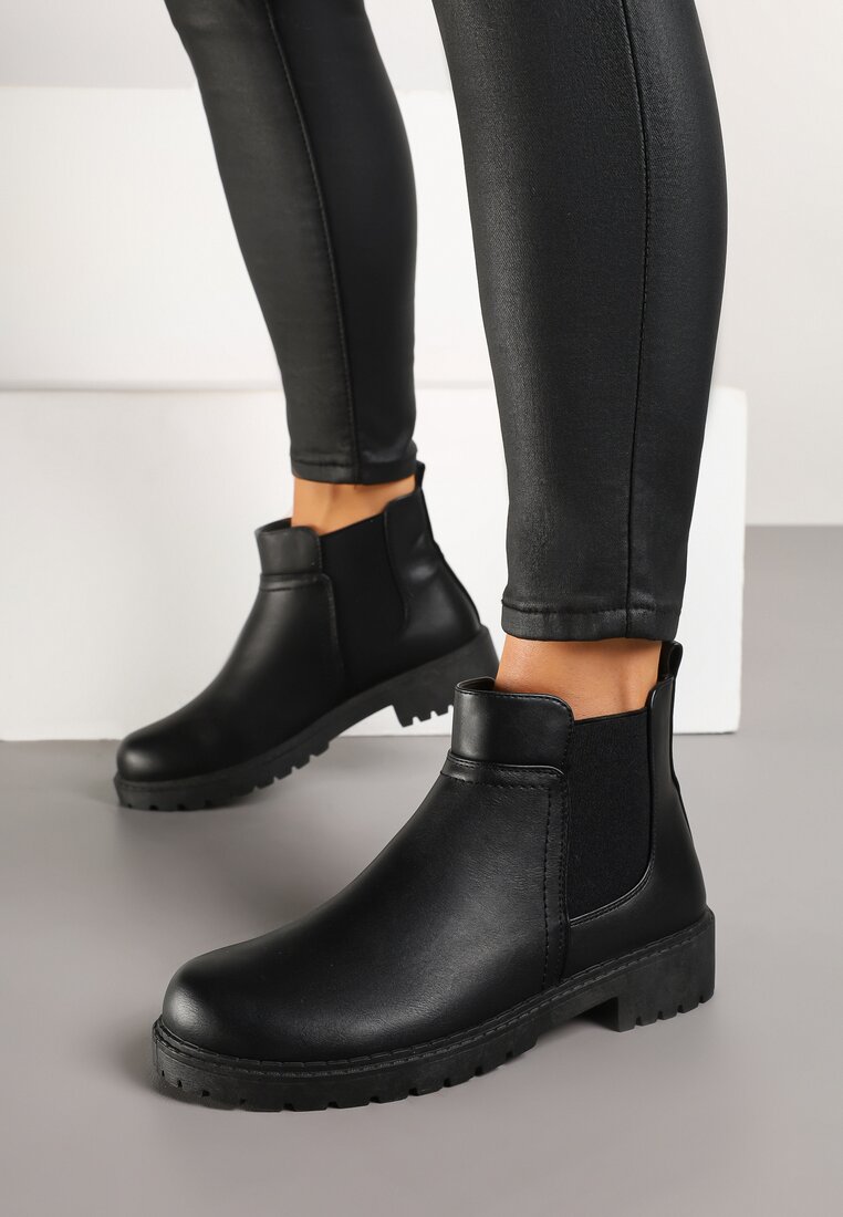Botine Negre Casual Tip Chelsea Hillridge