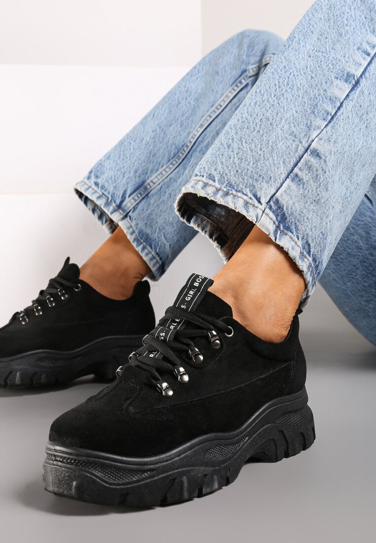 Adidași Negri din Imitație de Piele Farwynn