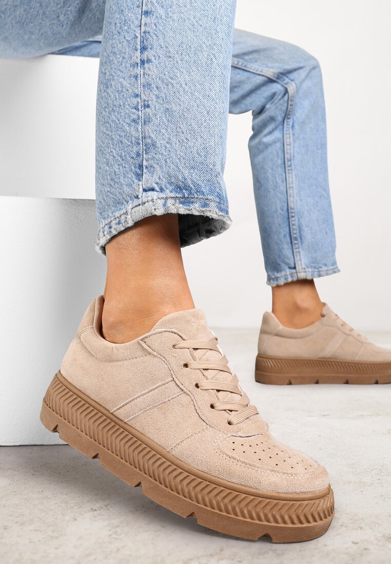 Adidași Bej cu Perforații pe Talpă Striată Riparian Rights