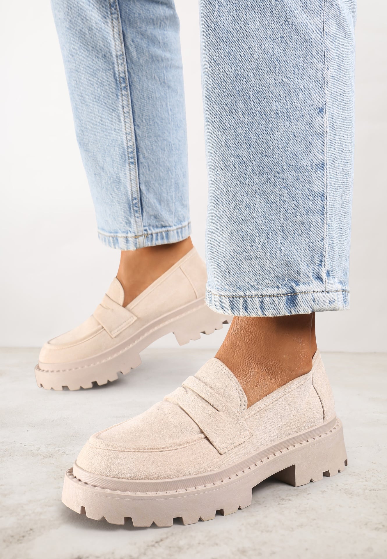 Mocasini slip-on Bej Vices pe Platformă Dionela