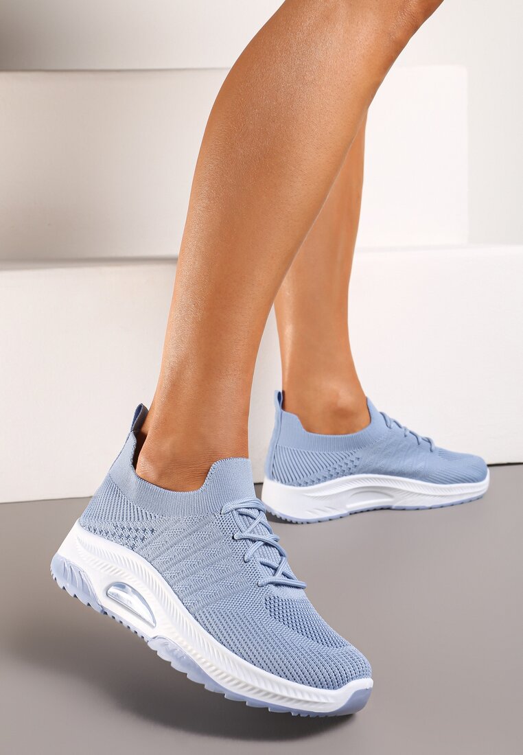 Pantofi sport Albaștri slip-on în stil șosetă cu talpă decorativă Moonlise
