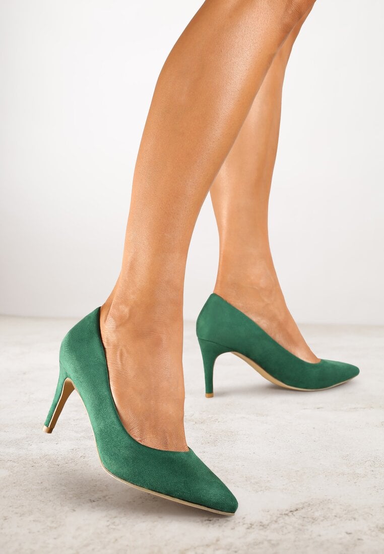 Stiletto Verde Casual Vices cu branț din piele naturală Cleinae