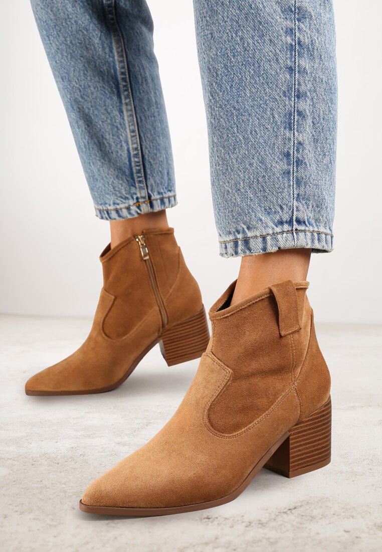 Botine Maro Vices stil cowboy cu toc Vertige