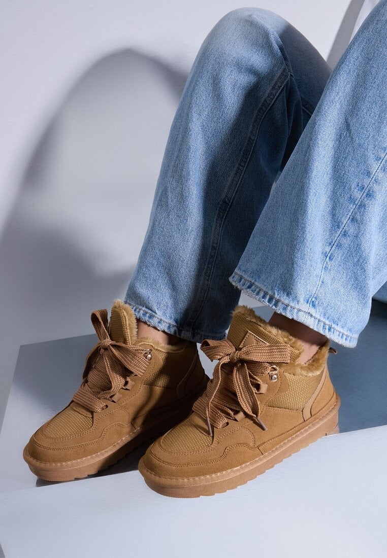 Sneakers Maro de Iarnă Vices Stilizate ca Cizme de zăpadă cu Blană Tennira