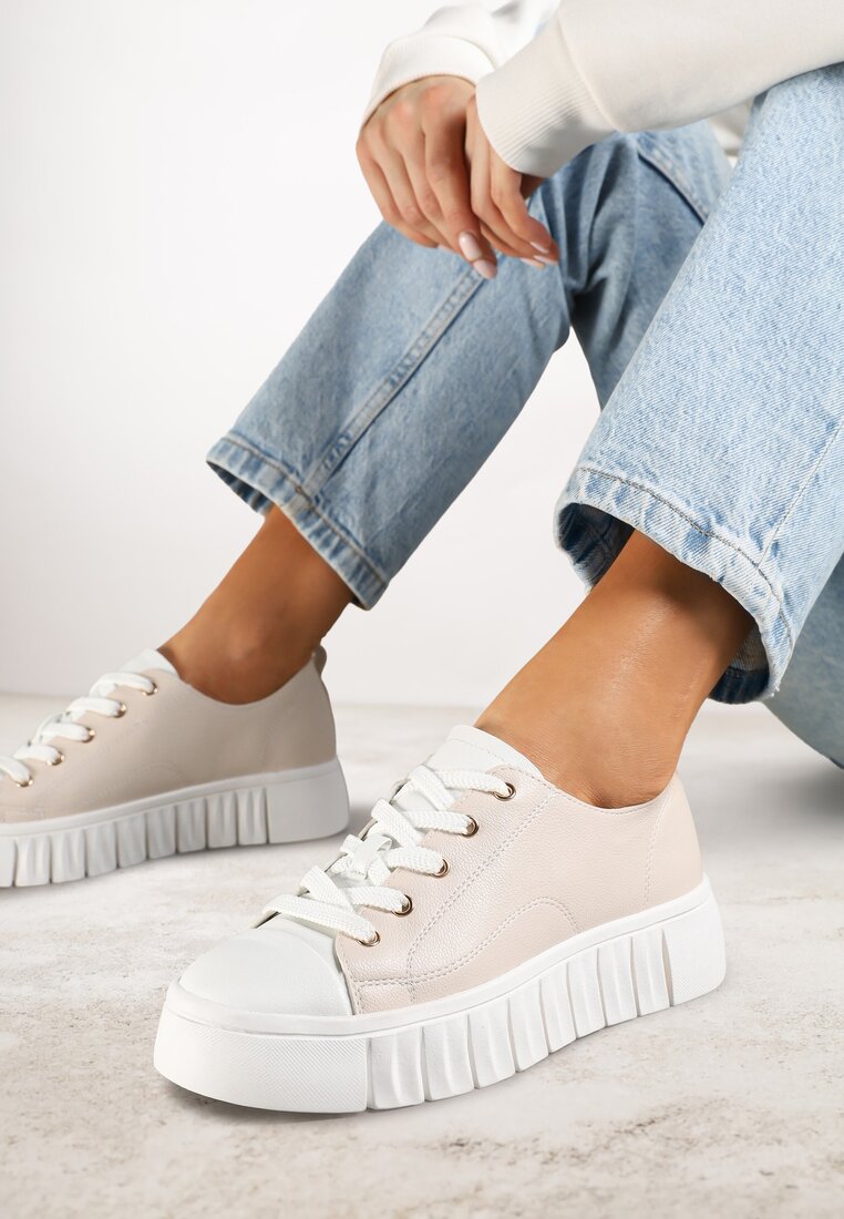 Adidași Bej Plati Vices cu șireturi Lorori