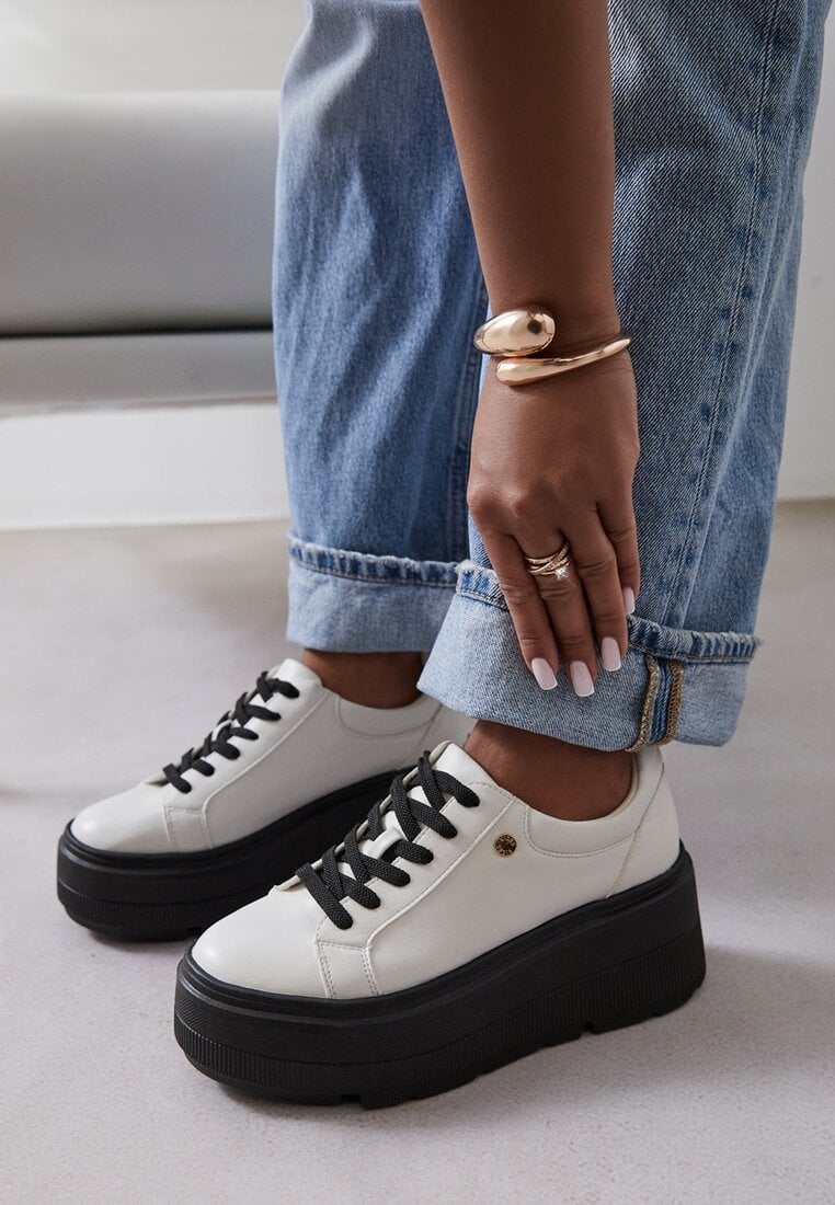 Sneakers Tuliri Alb cu negru