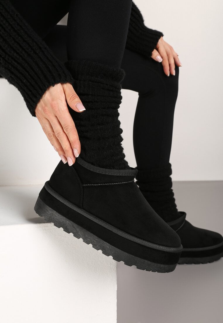 Cizme de zăpadă scurte negre Vices cu Bordură Decorativă Olfedi