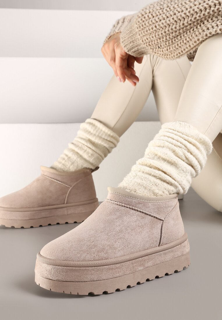 Ghete de zăpadă Scurte Bej deschis Vices cu Bordură Decorativă Olfedi