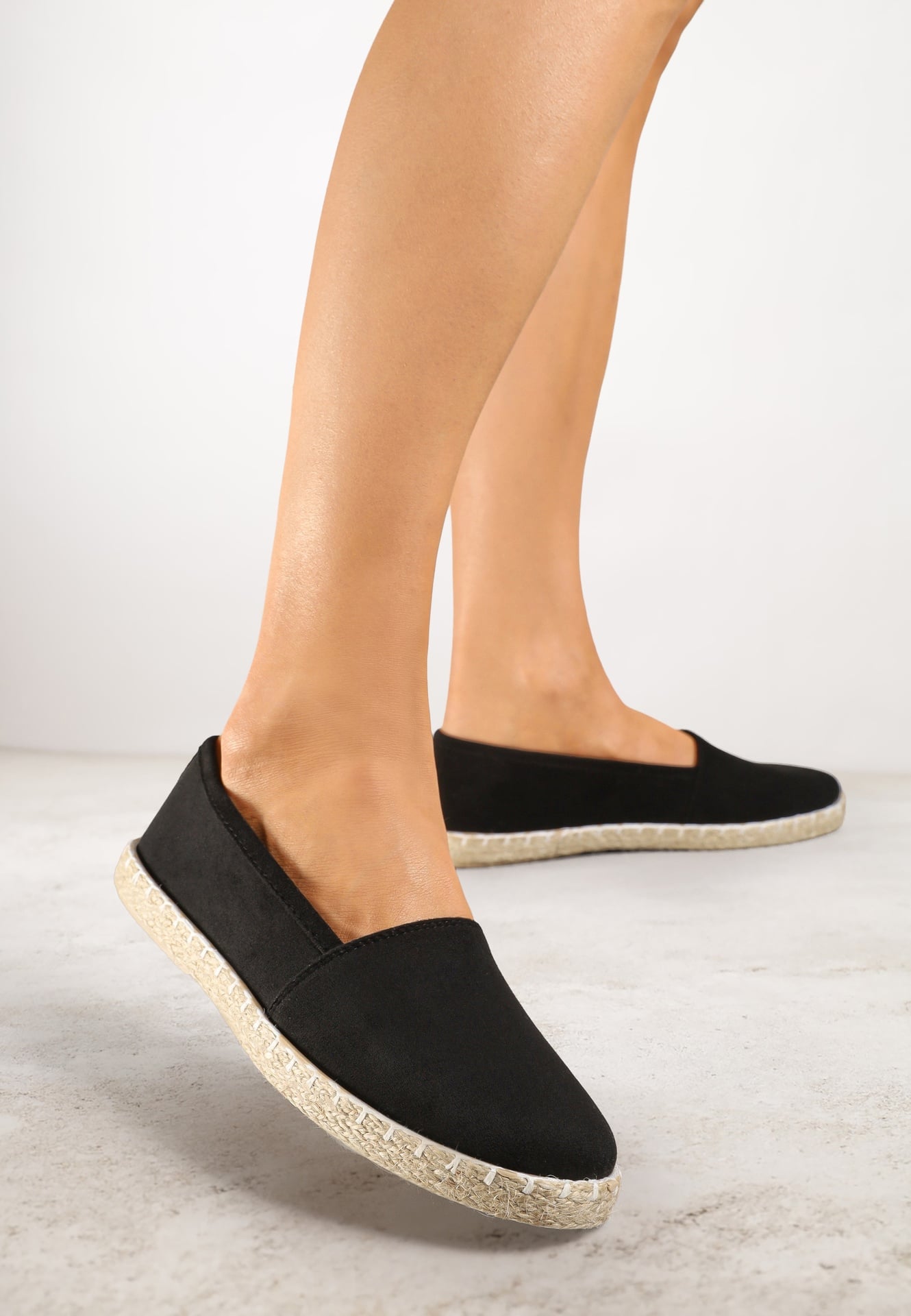 Espadrile Negre Vices pe talpă decorate cu împletitură Sesoriela